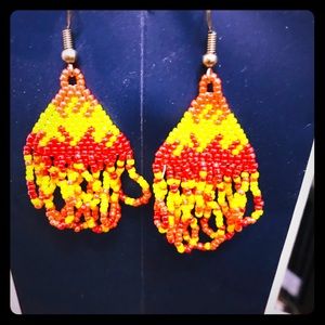 Handmade glass beaded earrings